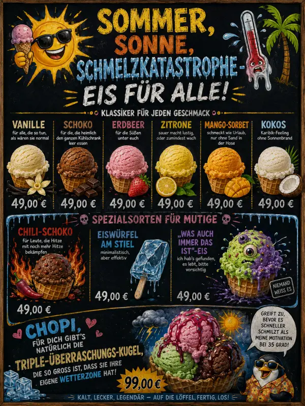Sommer, Sonne, Schmelzkatastrophe – Eis für alle